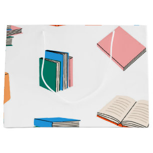 Book pattern large gift bag