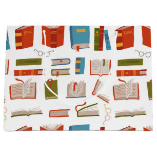 Book pattern large gift bag