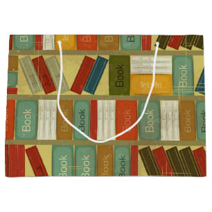 Book pattern large gift bag