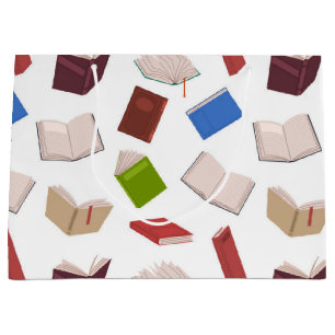 Book pattern large gift bag