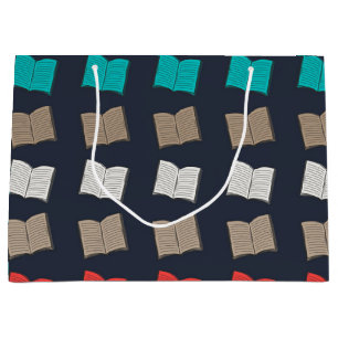 Book pattern large gift bag