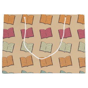 Book pattern large gift bag