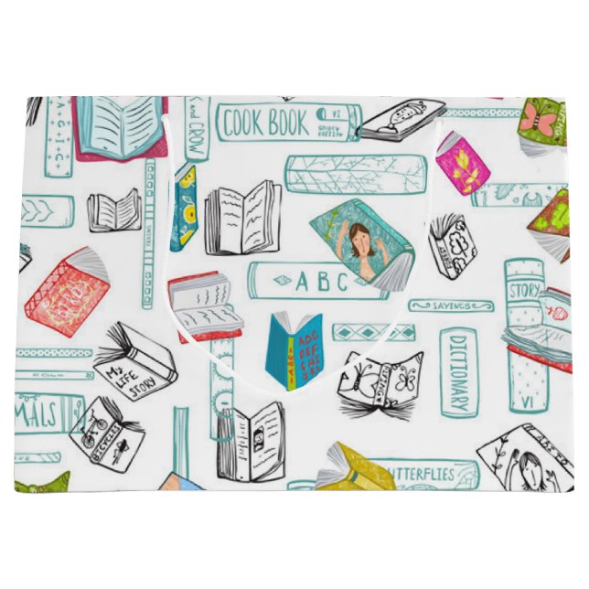 Book pattern large gift bag (Front)