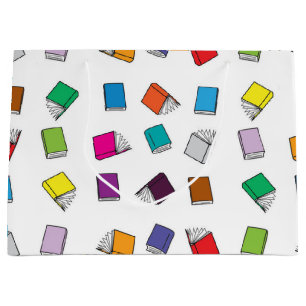 Book pattern large gift bag