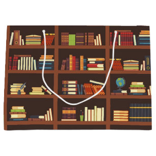 Book pattern large gift bag