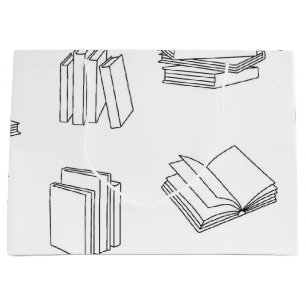 Book pattern large gift bag