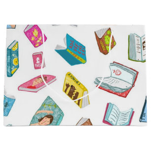 Book pattern large gift bag