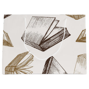 Book pattern large gift bag