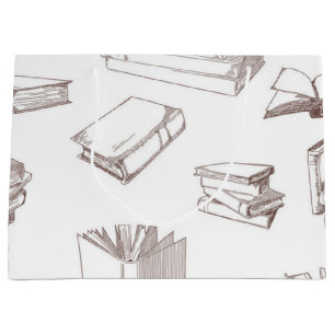 Book pattern large gift bag