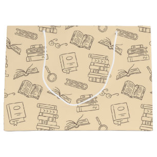 Book pattern large gift bag