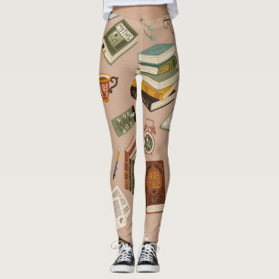 Book pattern leggings