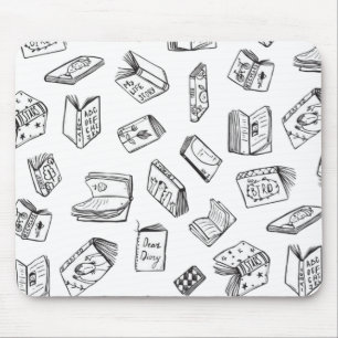 Book pattern mouse mat