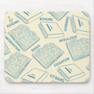 Book pattern mouse mat