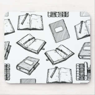 Book pattern mouse mat