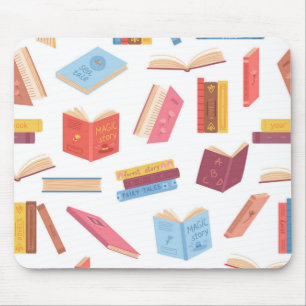 Book pattern mouse mat