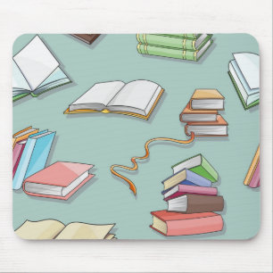 Book pattern mouse mat