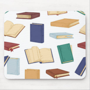 Book pattern mouse mat