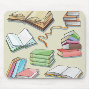 Book pattern mouse mat