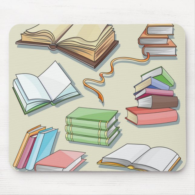 Book pattern mouse mat (Front)
