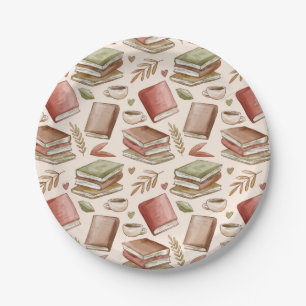 Book pattern paper plate