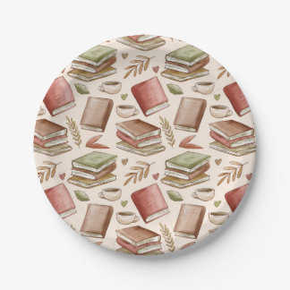 Book pattern paper plate