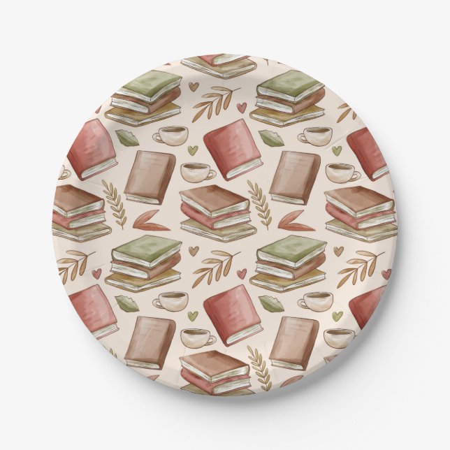 Book pattern paper plate (Front)
