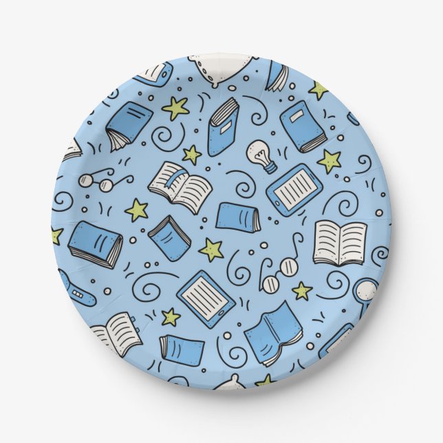 Book pattern paper plate (Front)