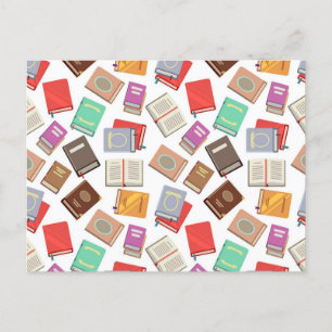 Book pattern postcard
