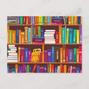 Book pattern postcard