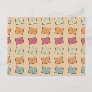 Book pattern postcard