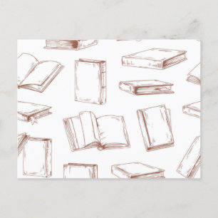 Book pattern postcard