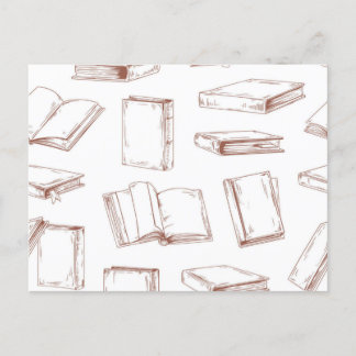 Book pattern postcard