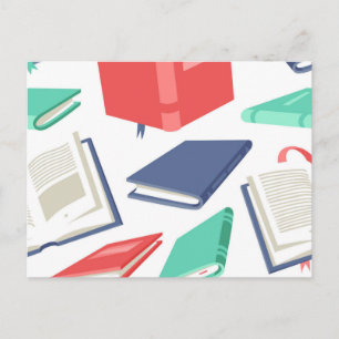 Book pattern postcard