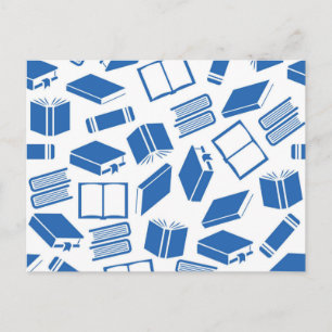 Book pattern postcard