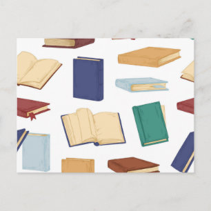 Book pattern postcard