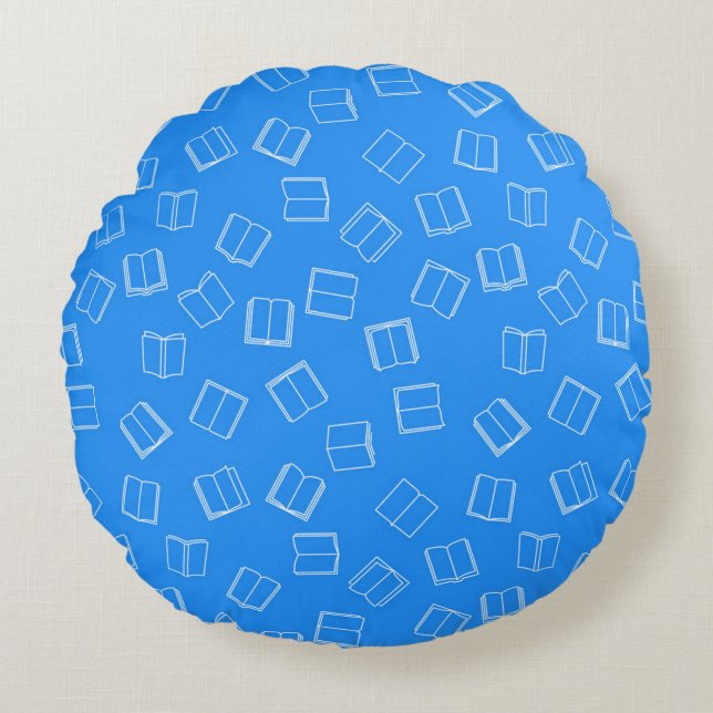 Book pattern round cushion (Front)