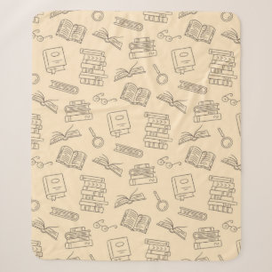 Book pattern sherpa blanket