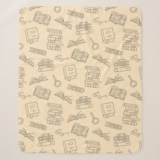 Book pattern sherpa blanket (Front)