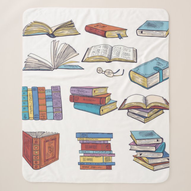 Book pattern sherpa blanket (Front)