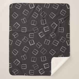 Book pattern sherpa blanket