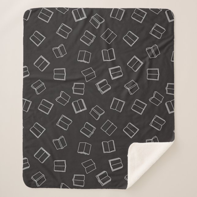 Book pattern sherpa blanket (Front)