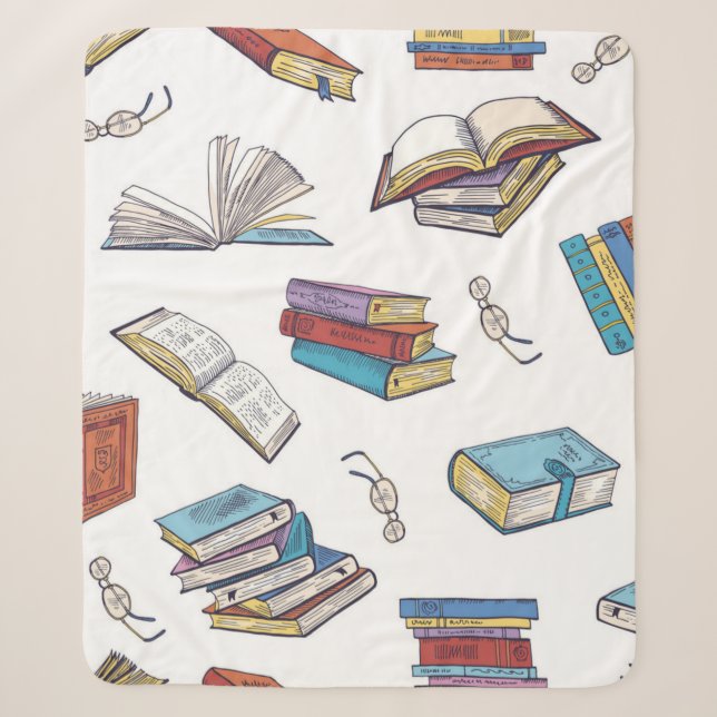 Book pattern sherpa blanket (Front)