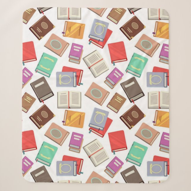 Book pattern sherpa blanket (Front)
