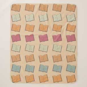 Book pattern sherpa blanket