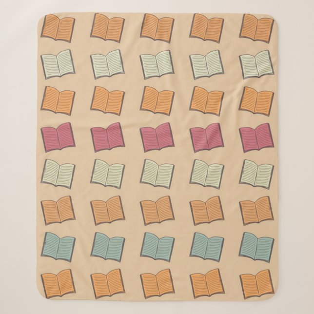 Book pattern sherpa blanket (Front)