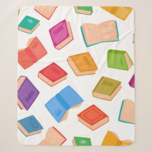 Book pattern sherpa blanket