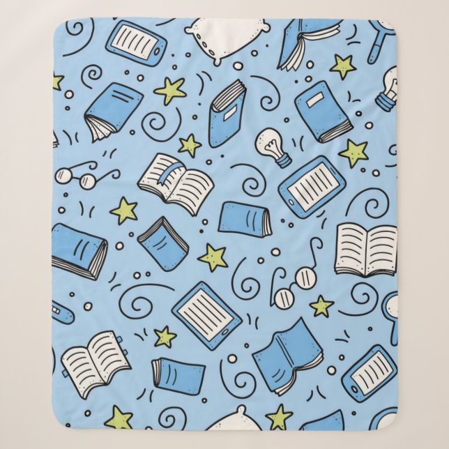 Book pattern sherpa blanket (Front)