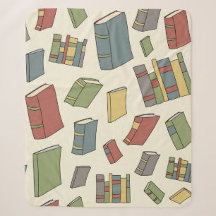 Book pattern sherpa blanket