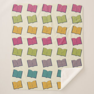 Book pattern sherpa blanket