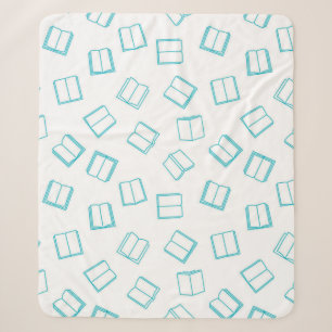 Book pattern sherpa blanket